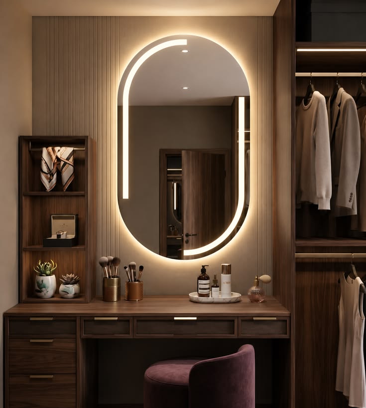 Wash basin area with LED mirror design three